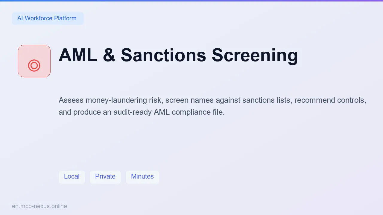 AML & Sanctions Screening demo