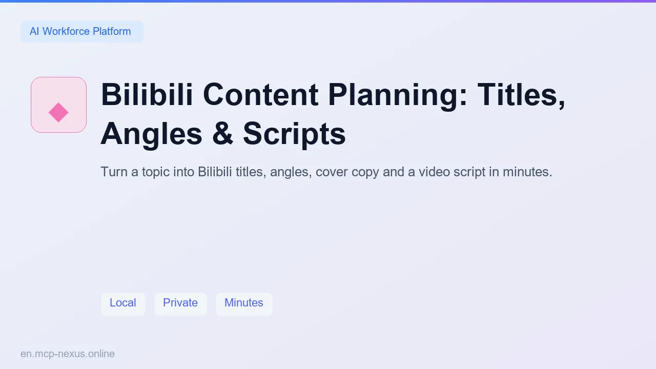 Bilibili Content Planning: Titles, Angles & Scripts demo
