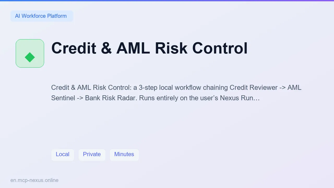 Credit & AML Risk Control demo