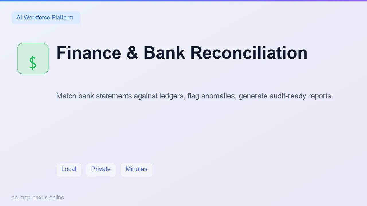 Finance & Bank Reconciliation demo