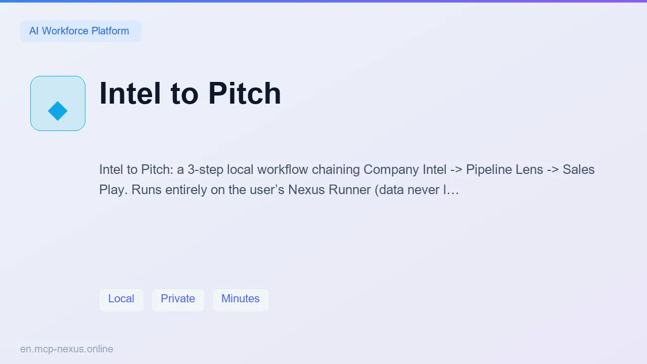 Intel to Pitch demo