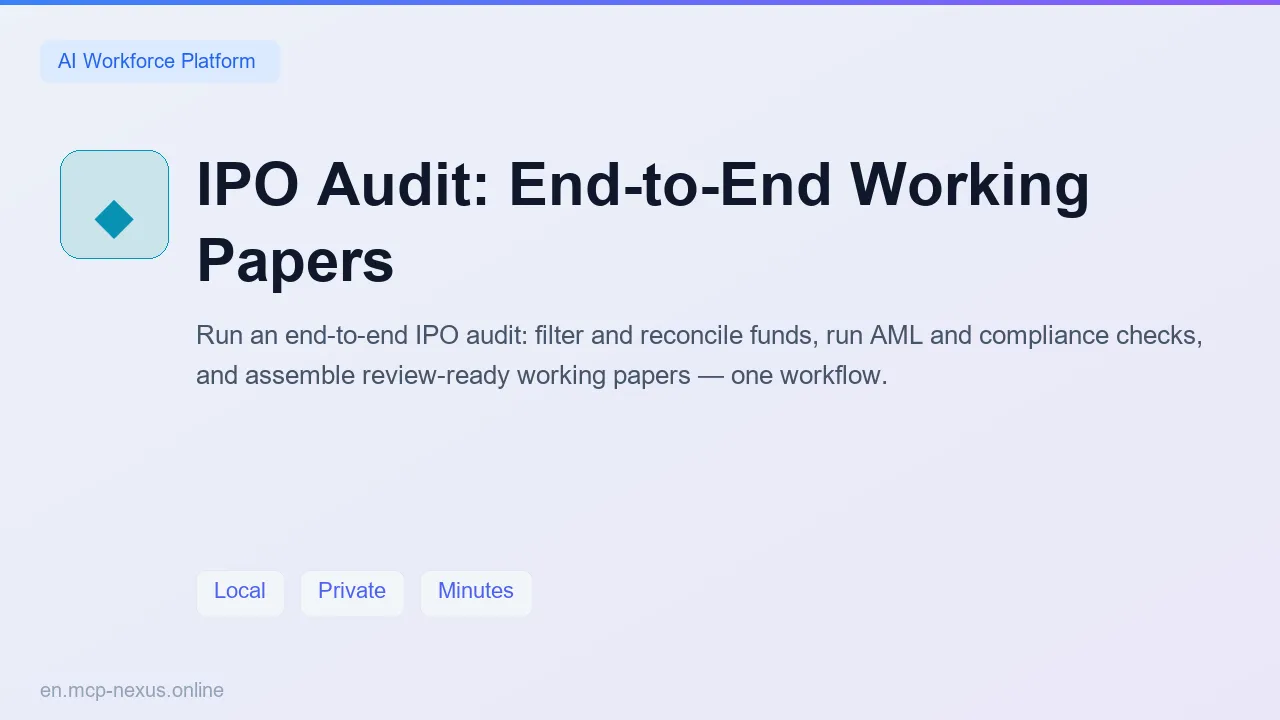 IPO Audit: End-to-End Working Papers demo