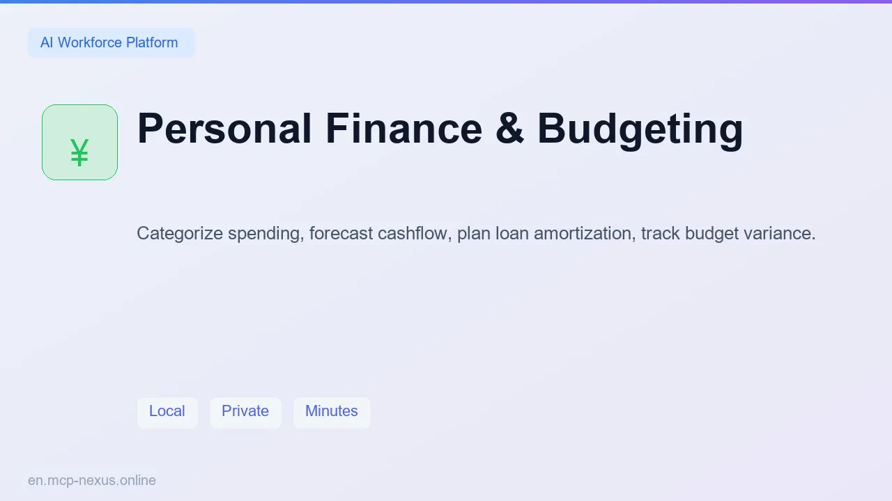 Personal Finance & Budgeting demo