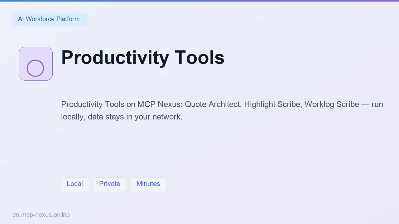 Productivity Tools demo