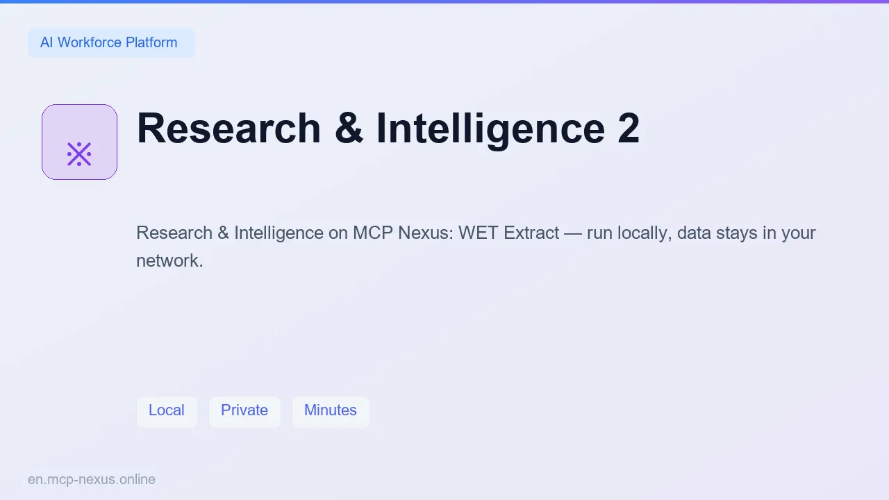 Research & Intelligence 2 demo