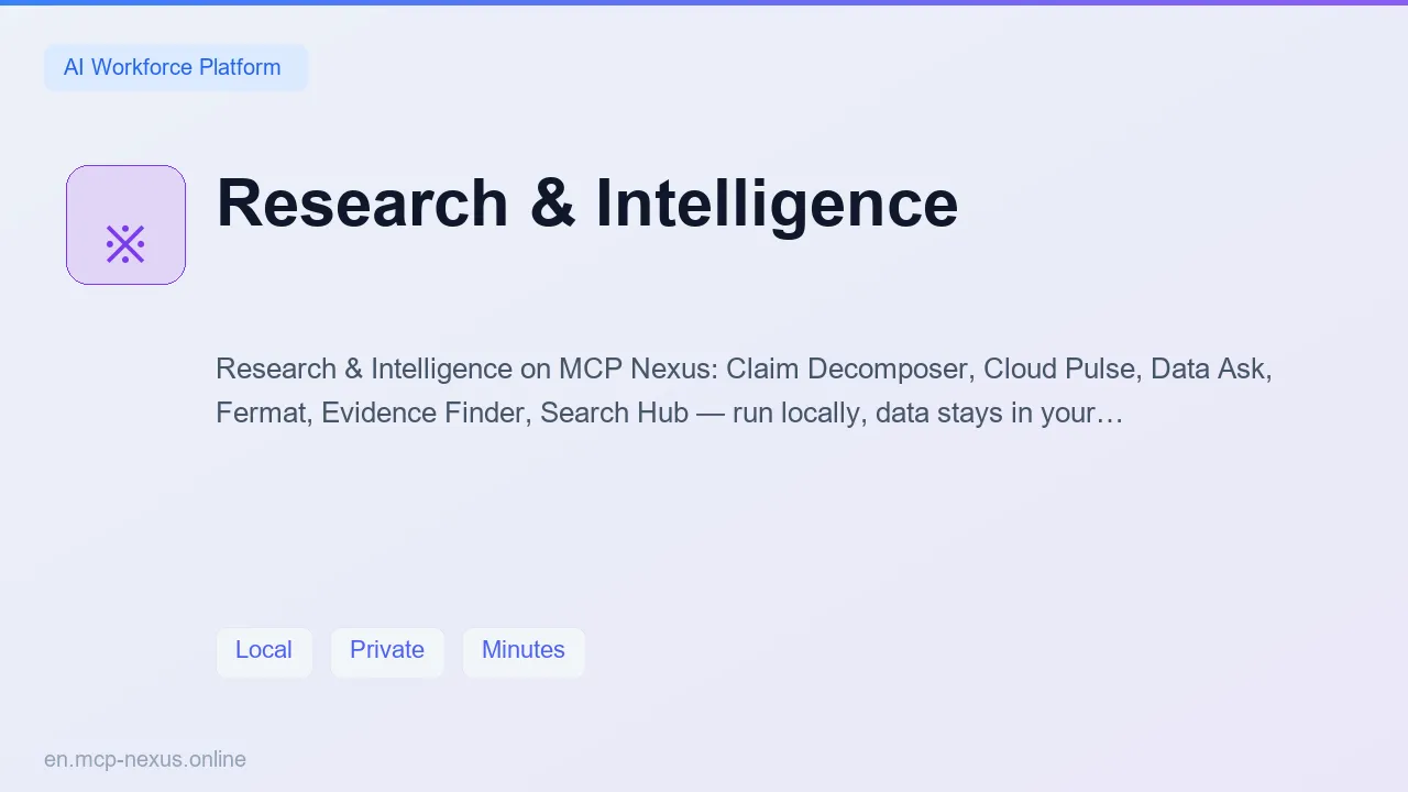 Research & Intelligence demo